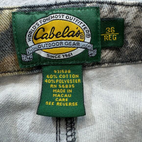 Cabela's Pants Men 36x31 Khakis Camo Mossy Oak Break Up Field Hunt Cargo Pockets - Picture 5 of 15